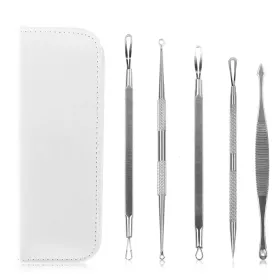 5 Pcs Blackhead Remover Kit Pimple Comedone Extractor Tool Set Stainless Steel (Option: white)