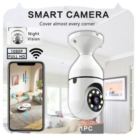 Light Bulb Security Camera Outdoor 2packs HD Wireless 5GHz&2.4GHz WiFi Home IP Cameras E27 360 Degree Panoramic,Motion Detection And Alarm,Two-Wa (Option: defaulttitle)