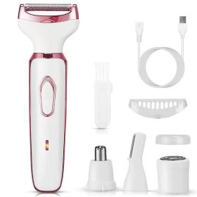 4 In 1 Electric Razor For Women Painless Grooming Kit Rechargeable Eyebrow Nose Hair Pubic Hair Bikini Trimmer Face Shaver (Option: Razor for Women)