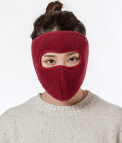 Autumn and winter dust masks breathable warm and cold (Option: Wine Red)