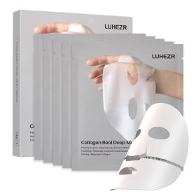 5 SHEETS/BOX Collagen Real Deep Face Masks Skincare Facial Masks For Women Skin Care Hydrating Firmness & Elasticity Support (Option: white)