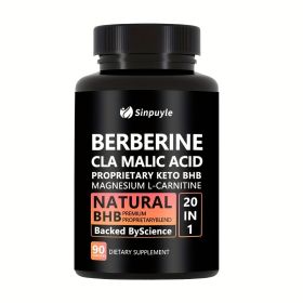 Berberine 20 In 1 Keto BHB Supplement - CLA, Malic Acid & L-Carnitine For Metabolism & Energy Support, 90 Capsules (Option: 01)