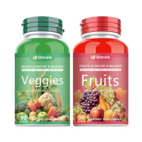 Whole Food Fruits And Veggies Supplement, 30 Servings 90 Capsules Daily 3 Caps 5 Servings Of Fresh Produce (Option: 01)