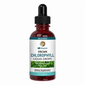 Vegan Chlorophyll Liquid Drops, Peppermint Flavored, Supports Detox And Fresh Breath, 60ml (Option: 01)