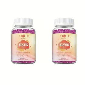 Biotin 12000MCG Beauty Gummies With Collagen & Keratin, Hair, Skin & Nail Support, 60 Count (Option: 02)