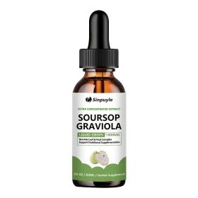 Soursop Graviola 1800mg Ultra Concentrated Liquid Drops - Leaf & Fruit Herbal Supplement, Immune Support, 60ml (Option: 01)
