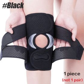 1PC Compression Knee Brace Support, Knee Wrap with Side Stabilizers for Knee Pain, Running, Meniscus Tear, ACL, Arthritis Relief (Color: 1 PCS Black, size: XXL)