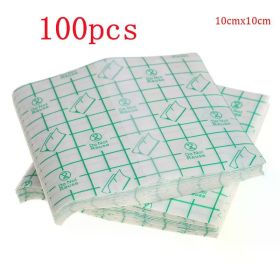 50/100 Pcs Catheter Fixation Tape Bandage Pu Film Wound Waterproof and Bacterial Isolation Swimming Private Waterproof Patch (Color: 100pcs 10 X 10 CM)