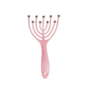 1pc 5/9/10 Claws Head Relax Massager Healing Neck Claw Massage Anti-stress Pain Relief Octopus Scalp Relax Spa Headache Stimulate Blood Circulate (Color: 9 Claws-pink)